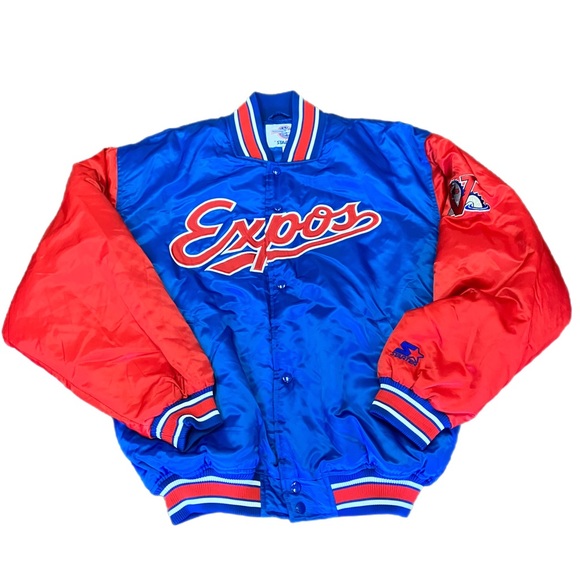 STARTER Jackets & Coats Montreal Expos By Starter Satin Bomber Jacket Poshmark